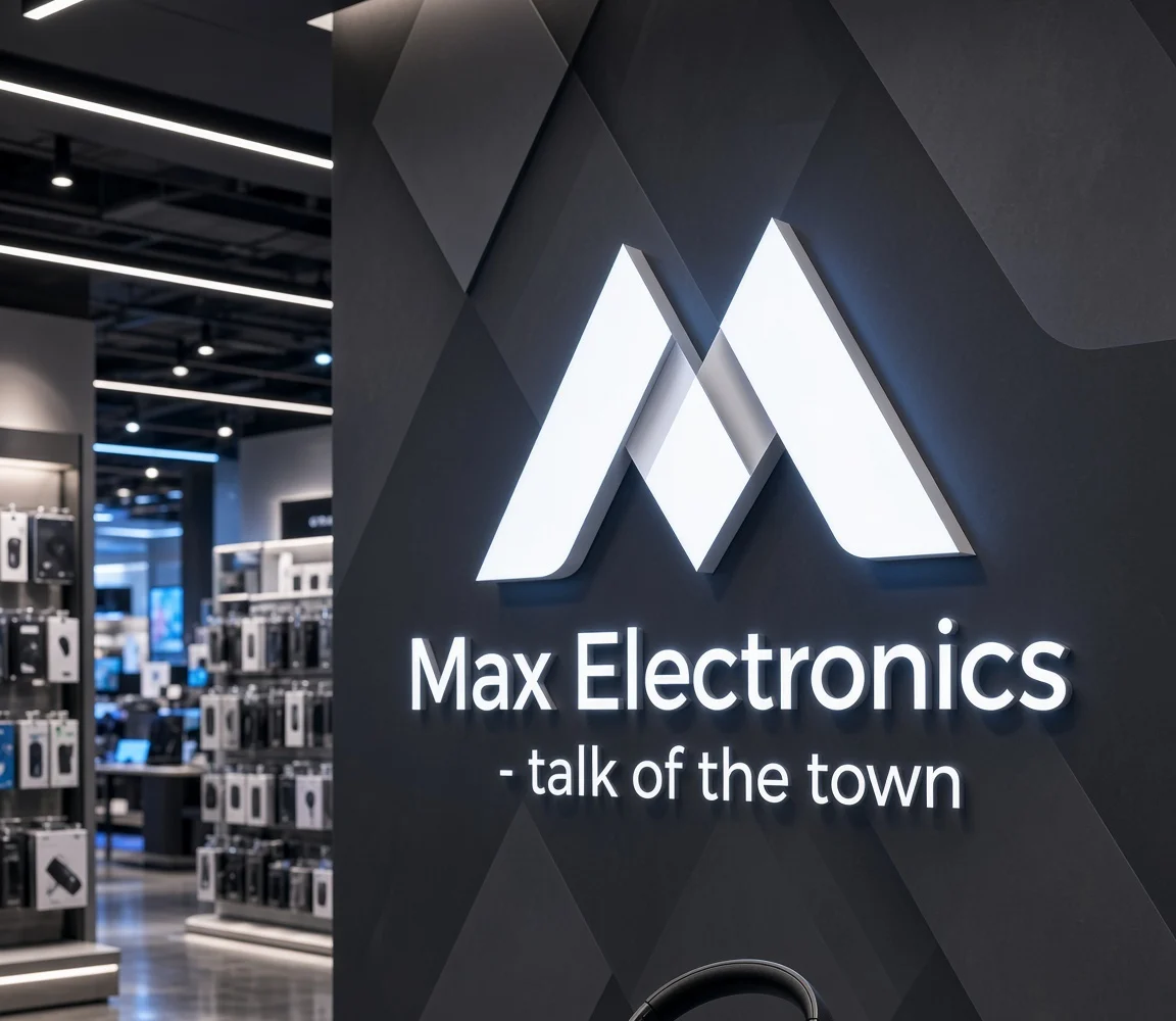 The Max Electronics brand wall